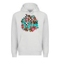 Dove Grey race sunflower patches Premium Hoodie - AdoDesignShop
