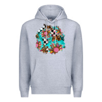 Heather Grey race sunflower patches Premium Hoodie - AdoDesignShop