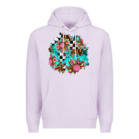 Lilac race sunflower patches Premium Hoodie - AdoDesignShop