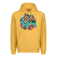 Mustard race sunflower patches Premium Hoodie - AdoDesignShop