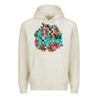 Oatmeal Heather race sunflower patches Premium Hoodie - AdoDesignShop
