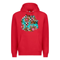 Red race sunflower patches Premium Hoodie - AdoDesignShop