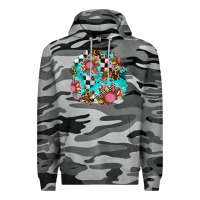 Slate Camo race sunflower patches Premium Hoodie - AdoDesignShop