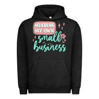 Pigment Black minding my own small business Urban Hoodie - MaliasSmallBusiness