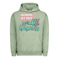 Pigment Oil Green minding my own small business Urban Hoodie - MaliasSmallBusiness