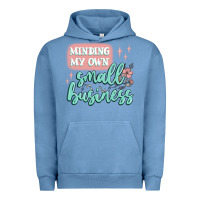 Pigment Pebble Blue minding my own small business Urban Hoodie - MaliasSmallBusiness