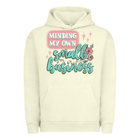 Pigment Pistachio minding my own small business Urban Hoodie - MaliasSmallBusiness