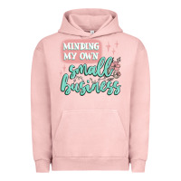 Pigment Salmon minding my own small business Urban Hoodie - MaliasSmallBusiness