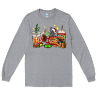 Heather Grey Christmas coffee cups with French Bulldog Long Sleeve Tee - RanaPortraitStore