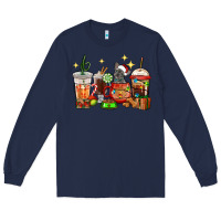 Navy Christmas coffee cups with French Bulldog Long Sleeve Tee - RanaPortraitStore