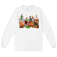 Christmas Coffee Cups With French Bulldog Long Sleeve Tee | Teevron