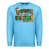 Ocean Blue coffee and christmas cheer Premium Sweatshirt - AdoDesignShop
