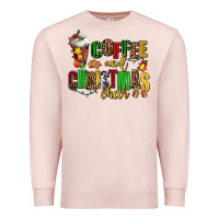 Pale Pink coffee and christmas cheer Premium Sweatshirt - AdoDesignShop
