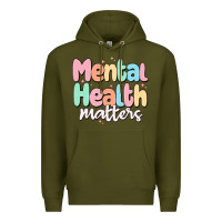 Army Green mental health matters Premium Hoodie - MaliasSmallBusiness