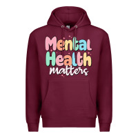 Burgundy mental health matters Premium Hoodie - MaliasSmallBusiness