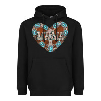 Black mama heart cowhide Heavyweight Hoodie - CowhideDigitalArt