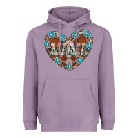 Lavender mama heart cowhide Heavyweight Hoodie - CowhideDigitalArt