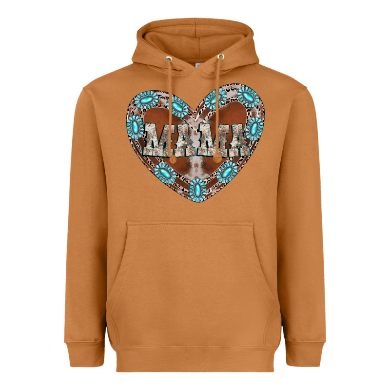 Mama Heart Cowhide Heavyweight Hoodie by CowhideDigitalArt | Teevron
