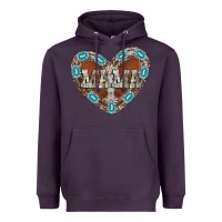Plum mama heart cowhide Heavyweight Hoodie - CowhideDigitalArt
