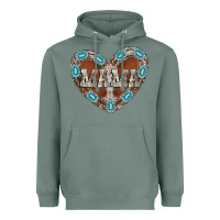 Sage mama heart cowhide Heavyweight Hoodie - CowhideDigitalArt