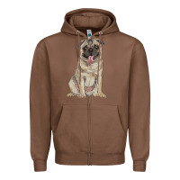 Chestnut pug Zipper Hoodie - RanaPortraitStore