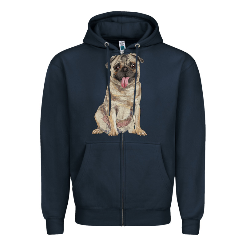Pug Zipper Hoodie by RanaPortraitStore | Teevron