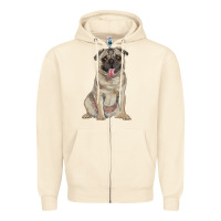 Sandshell pug Zipper Hoodie - RanaPortraitStore
