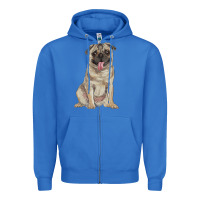 True Royal pug Zipper Hoodie - RanaPortraitStore