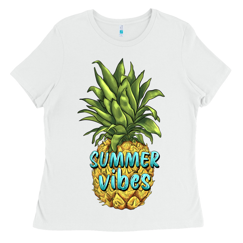 Summer Vibes Pineapple Ladies Tee by BarkalooDesign | Teevron