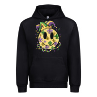 Black smiley face mardi gras Urban Hoodie - MaliasSmallBusiness