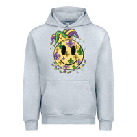 Heather Grey smiley face mardi gras Urban Hoodie - MaliasSmallBusiness
