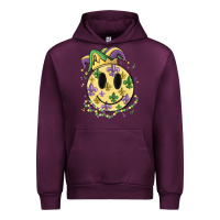 Mauve Wine smiley face mardi gras Urban Hoodie - MaliasSmallBusiness