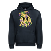 Navy smiley face mardi gras Urban Hoodie - MaliasSmallBusiness