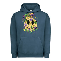 Pigment Midnight Navy smiley face mardi gras Urban Hoodie - MaliasSmallBusiness