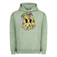 Pigment Oil Green smiley face mardi gras Urban Hoodie - MaliasSmallBusiness