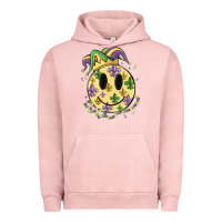 Pigment Salmon smiley face mardi gras Urban Hoodie - MaliasSmallBusiness