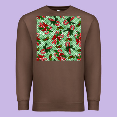 Christmas Candy Cane Seamless Pattern Premium Sweatshirt Designed By Bundleandbundleshop