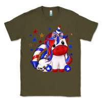 Army Green 4th of july american unicorn Classic Tee - texasbilliewilder