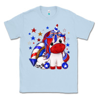 Dusty Blue 4th of july american unicorn Classic Tee - texasbilliewilder