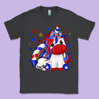 Classic Tee 4th of july american unicorn