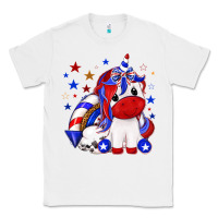 White 4th of july american unicorn Classic Tee - texasbilliewilder