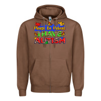 Chestnut please be patient i have autism Zipper Hoodie - Zillion Design Studio