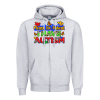 Heather Grey please be patient i have autism Zipper Hoodie - Zillion Design Studio