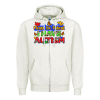 Oatmeal Heather please be patient i have autism Zipper Hoodie - Zillion Design Studio