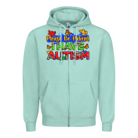 Seafoam please be patient i have autism Zipper Hoodie - Zillion Design Studio