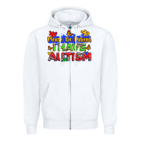 White please be patient i have autism Zipper Hoodie - Zillion Design Studio