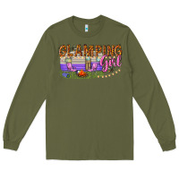 Army Green glamping girl Long Sleeve Tee - texasbilliewilder