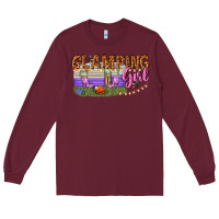 Burgundy glamping girl Long Sleeve Tee - texasbilliewilder