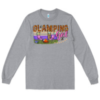 Heather Grey glamping girl Long Sleeve Tee - texasbilliewilder