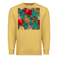 Antique Gold christmas hot chocolate and cookie seamless pattern Premium Sweatshirt - BundleAndBundleShop